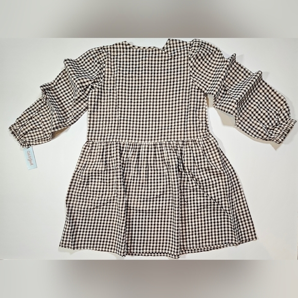 Cat & Jack Girls Dress Black White Gold Gingham Print Plaid Size XXL (18) - Picture 2 of 11